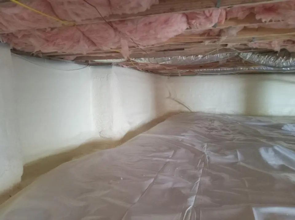 Crawl space encapsulation with closed-cell spray foam for Spray Foam Roofing Repair in New Castle